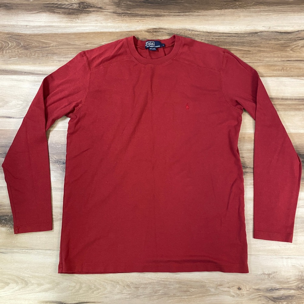 Polo Ralph Lauren Long Sleeve T-Shirt Mens L Crewneck Red Y2K Base Layer